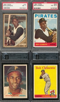 1957-1964 Topps Roberto Clemente Graded Collection (4 Different)